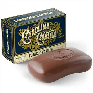 Body Wash Castile Soap Bar for Sensitive Skin ��� Long Lasting Natural Bar Soap for Men w/Olive Oil and Cocoa Butter - Vegan Tobacco Vanilla Scented by Carolina Castile, 5 oz Each