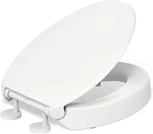 KOHLER 25875-0 Hyten 3" Height, Elevated Soft Close Elongated Toilet Seat, Contoured Seat with Grip-Tight Bumpers, Quick-Attach Hardware, No Slam Toilet Seat, White