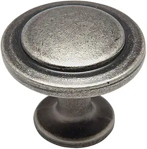 Cosmas 25 Pack 5560WN Weathered Nickel Cabinet Knobs  Vintage Antiqued Round Knob, 1-1/4 Inch Solid Zinc, Kitchen Bathroom Drawer Hardware