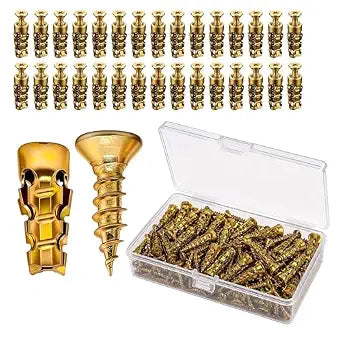 614mm Short Expansion Screw Set,Door Hinge Repair Screw and Expansion Anchor (50)
