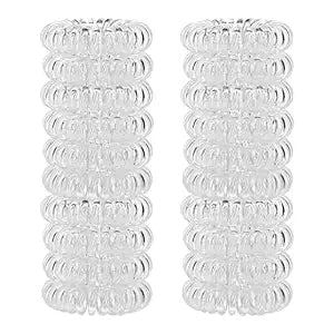 Clear Spiral Hair Ties No Damage, Ponytail Holders for Women