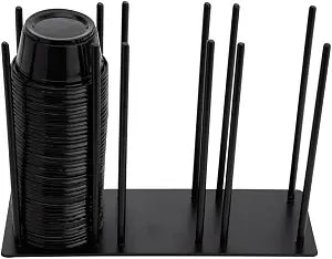 Restaurantware Black Iron Horizontal Portion Cup Lid Organizer