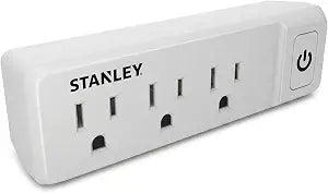 STANLEY Standard Outlet Extender 3 AC Multi Plug Outlet 125V/15A 1875W Grounded Wall Tap 3 Prong Adapter Cruise Essentials Spaced White Adapter for Travel Home Office