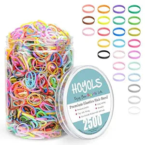 HOYOLS Colorful Mini Rubber Bands, Hair Ties for Braids
