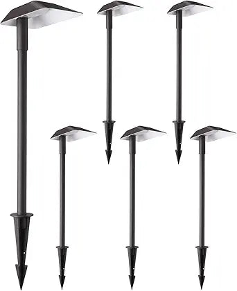 LEONLITE Anti-Glare Low Voltage Pathway Lights, 5W Wired LED Landscape Path Lights, Aluminum IP65 Outdoor Landscape Lighting for Walkway Yard, 5000K Daylight, ETL, Pack of 6