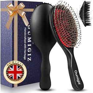 Boar Bristle Hair Brush British Craftsmanship Handmade Slick Back
