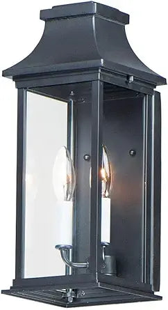 Maxim Lighting Vicksburg 2-Light Wall Sconce | Black Aluminum Finish | Clear Glass Shade | Transitional Indoor Light Fixture | Ideal for Hallways, Bedrooms & Bathrooms | Dimmable | 30025CLBK