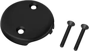 Tub Overflow Cover Black Bathtub Drain Overflow Plate Two Hole