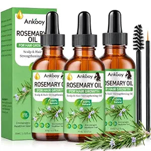 3 Pack Rosemary Oil for Hair Growth,Rosemary Hair Oil,Hair Strengthening Oil for Dry Damaged Hair,Dry Scalp Care, Split End Support, Frizz Smoothing,Deep Conditioning Hair Thickness for Men Women