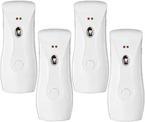 Stardrix 4-Pack Automatic Air Freshener Dispensers, Aerosol Spray Machines, Wall Mounted or Freestanding, Adjustable Timer for Scent Release in Bathroom, Office, Commercial & Home  White