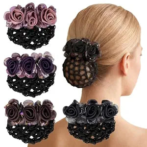 Hair Bun Holder Covers - Hair Clip with Net, Snoods for Women