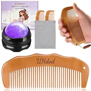 UHdod Birthing Comb & Massage Roller Ball Set for Pregnant Women