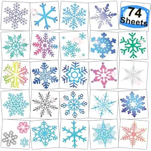 CHARLENT Glitter Snowflake Temporary Tattoos for Kids Party Supplies