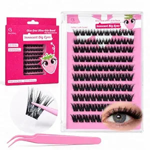 Self Adhesive Lash Clusters Eyelashes Kit C Curly with Tweezers