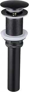 KES Bathroom Sink Drain Without Overflow Sink Drain Stopper Matt Black Pop Up Drain, All Metal Rustproof Brass and 304 Stainless Steel, S2008D-BK
