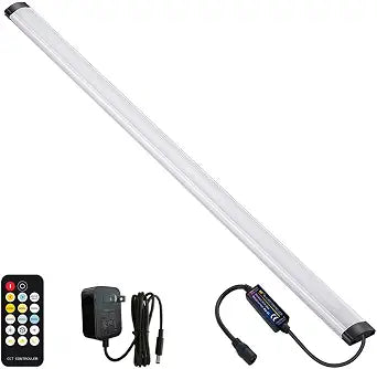 Dimmable Under Cabinet Lighting, Color Temperature Changing LED Light Bar, Daylight to Warm White Lights, Remote Control Lamp for Desk, Counter, Closet, Room, Shelf (24 Inch)
