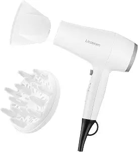 1875W Compact Hair Blow Dryer with Diffuser & Concentrator, White