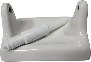 DALTILE Snow White Ceramic TP Toilet Paper Holder Wall Mount Thinset Installation Vintage Mid Century Modern Retro, BA1020T