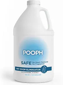 POOPH Pet Odor Eliminator  64 fl oz Bottle  Organic, NO Fragrances, NO Harsh Chemicals  Fast, Safe and Effective, Works On-Contact! For Home, Auto, Upholstery, Furniture  Safe for Pets & People