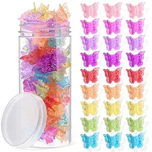 Needbrock 70 Pcs Mini Butterfly Hair Claw Clips, Small Barrettes Tube Bulk