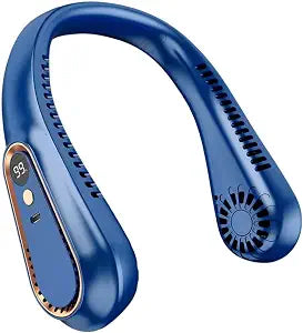 Bladeless Neck Fan, 5-Speed USB Rechargeable Personal Fan, Hands-Free Wearable Cooling Device for Travel, Office, Outdoor Use for Women and Men