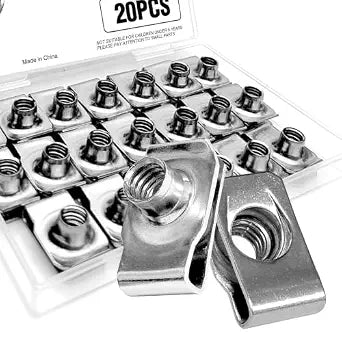20 Pack 5/16"-18 Extruded U Nuts, 304 Stainless Steel U Clips