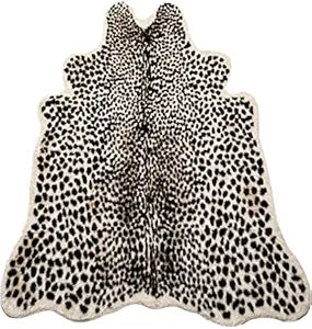 Huichenxing2021FURSTORE Faux Cheetah Area Rug Animals Printed Hide Mats Leopard Faux Hide Area Rug 5.2ft x 6.5ft / 63 x 78.7inch / 160 x 200cm