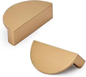 HARPOON Cabinet Cup Pulls,Modern Pull Drawer Handle Wardrobe,Kitchen Bar Cabinet Hardware 10 Pack, 2.5 inch 64mm Hole Center Champagne Bronze