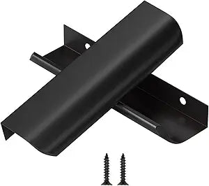 homdiy 25 Pack 5 inch Black Cabinet Pulls Edge Finger Pulls for Cabinets Dresser Drawer Handles for Kitchen Cupboard Flat Hidden Handles Aluminum Alloy