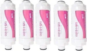 5pc Bidet Ion Water Filter Replacement Set Screw Type 15mm: Ion Resin for Brondell Swash 1400 Luxury Bidet Toilet Seat