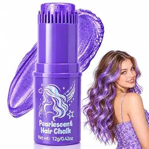 Purple Hair Chalk Comb, Washable Temporary Hair Color for Kids and Adults