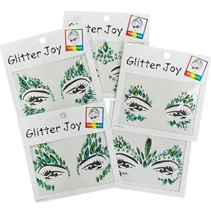 Halloween Face Gems Face Jewels Tattoo Sticker, Green