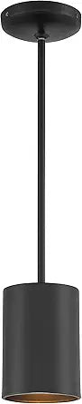 Access Lighting - HI Pilson - 1 Light Small Pendant with Rigid Stem in Modern Style-6.5 Inches Tall and 4.75 Inches Wide-Matte Black Finish