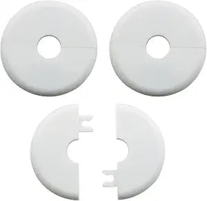 3PCS 17mm Self Adhesive Split Wall Flange Plastic ABS Round Hole Pipe TV Cable Pipe Decorative Cover Plate Kitchen Bathroom Concealment Ring White