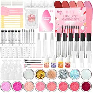 Lip Gloss Making Kit, DIY Lips Gloss Set, 82Pcs, Red