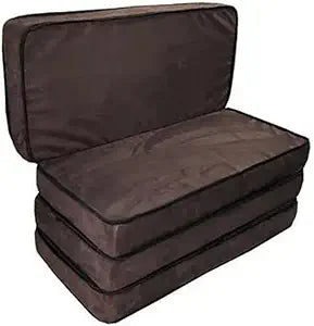 PEGASO Single Futon Sofa Bed Mattress, Chocolate Velvet, 190 x 100 x 12 cm, Sectioned in 4 Pieces