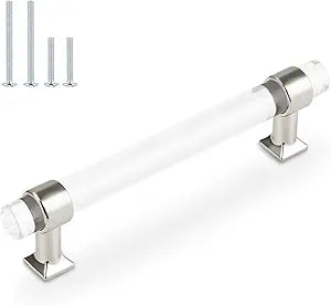 Orger 20 Pack Acrylic Cabinet Handles 5 Inch Cabinet Pulls Clear Crystal Cabinet Pull Handles for Kitchen Bedroom Bathroom Hardware Knobs and Pulls
