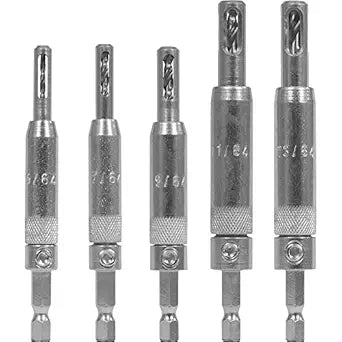 Snappy 5pc Self Centering Hinge Drill Bit Set Made in USA #2  14 Cabinet