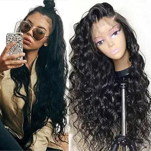 Deep Wave Lace Front Wigs 13x4 Body Wave Lace Front Wigs for Women Synthetic HD Lace Front Wig Pre Plucked Natural Hairline Glueless Frontal Wigs for Women