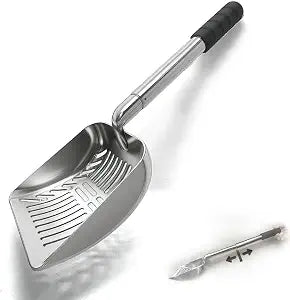 16 to 21-Inch Adjustable Fireplace Shovel  Hollow-Out Ash Sifter for Wood Stove, Fireplace, and Fire Pit, Heat-Resistant Metal Coal Scoop with Ergonomic Handle (1PCS)