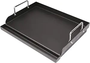 Cast Iron Flat Top Grill Insert for gas grill charcoal grill camping BBQ, Easy-Check Fit Accessory for Outdoor Cooking or Use