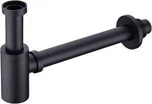 Upgrade Your Bathroom with ZASLEME Decorative Adjustable Bottle P Trap Kit for Sink and Basin Drainage - Matte Black Finish
