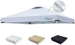Upgraded 10x10 Canopy Replacement Top, Adhesive Bonding Waterproof Process Canopy Cover for Outdoor Events, with Adjustable Buckle, Air Vent, UV Protection, Fits Straight Leg Frames(White, Top Only)