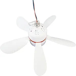 Portable Ceiling Fan with LED Light DC 12V Removable Blades Camping Tent Fan for Outdoor Indoor Fishing 16.5 Inches
