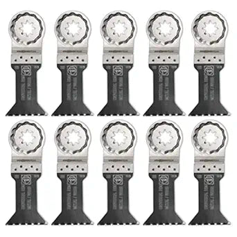 Fein Starlock Plus E-Cut Universal Saw Blade - Precision Cutting for Wood, Drywall & Plastics, Bimetal with Wavy Universal Teeth, 1-3/4" Medium Width, 2 3/4" Length, 10-Pack - 63502152290