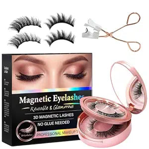 Magnetic Eyelashes, Natural Look Magnetic Eyelashes with Applicator, Lightweight Reusable No Glue Needed Lashes, Daily Wear Kit for All-Day Comfort