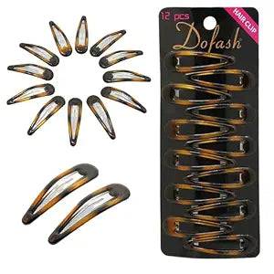 Dofash Epoxy Snap Hair Clips Metal Grips 5cm/2in Tortoise Accessories 12Pcs (Epoxy Tortie)