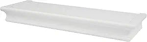 HIGH & MIGHTY Floating Shelf 18 Inch | Tool-Free Wall Mounted Shelf for Drywall | Holds 15 lbs Beveled White Decorative Wall Shelf for Bedroom Living Room Bathroom Kitchen Storage