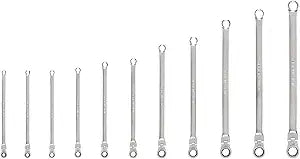 TEKTON Long Fixed/Flex Head 12-Point Ratcheting Box End Wrench Set, 11-Piece (1/4-3/4 in.) | WRB95001