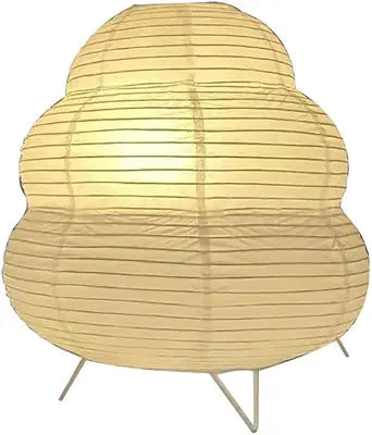 Cute Paper Lamp, 3 Color Ambient Lighting Lamp, Cozy Accent Side Table Lamp, Small Warm Glow Light for Bedroom Living Room Desk (White, 10inch)